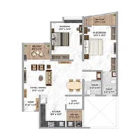 Krisala Aventis Tathawade 2 BHK Floorplan
